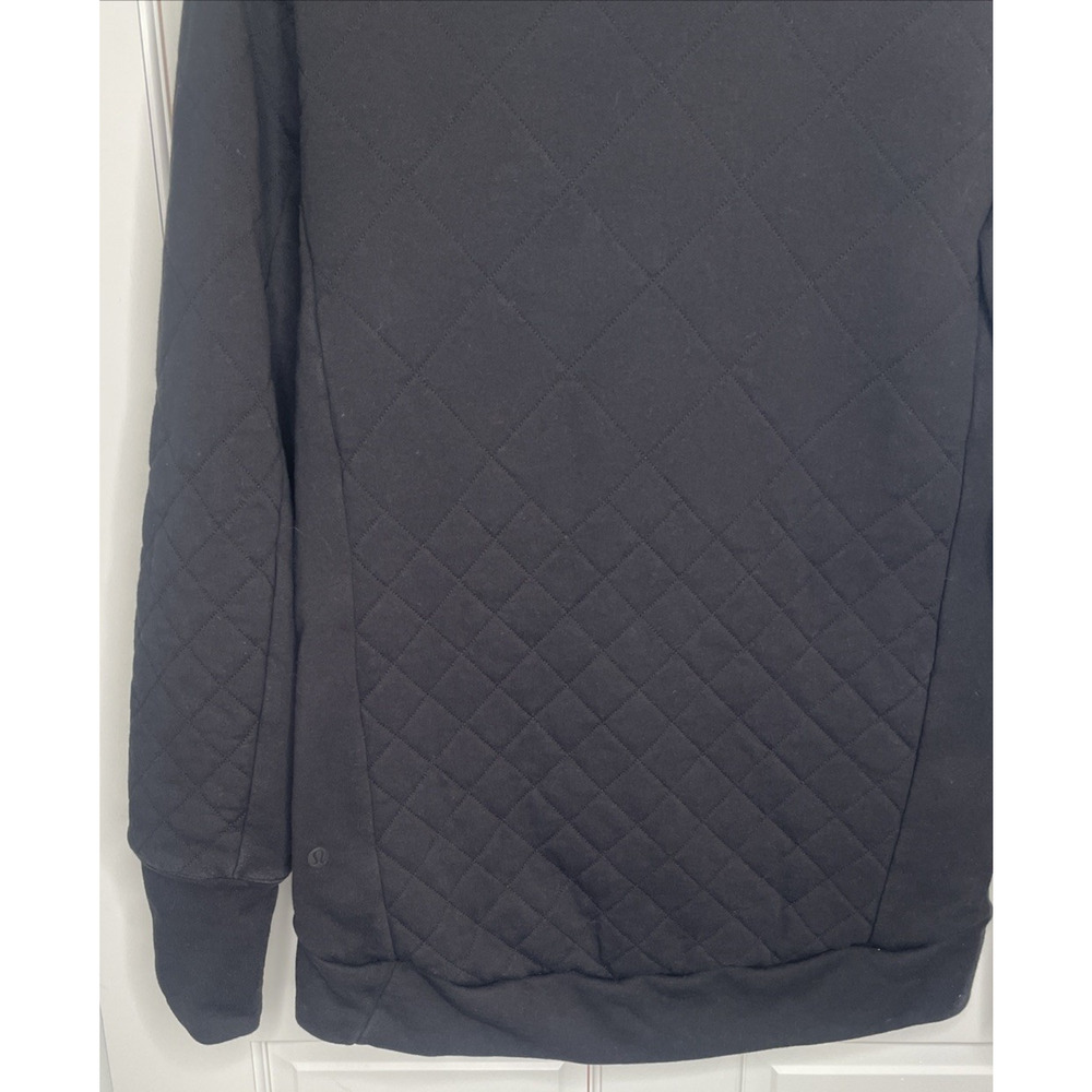 Lululemon Women's Forever Warm Black Quilted 1/4 Zip Pullover Sz 6 Outdoors Cozy - Picture 11 of 16